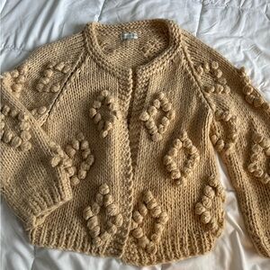 Paper Crane Woven Knit Open Front Knot Cardigan - Size S - Never worn